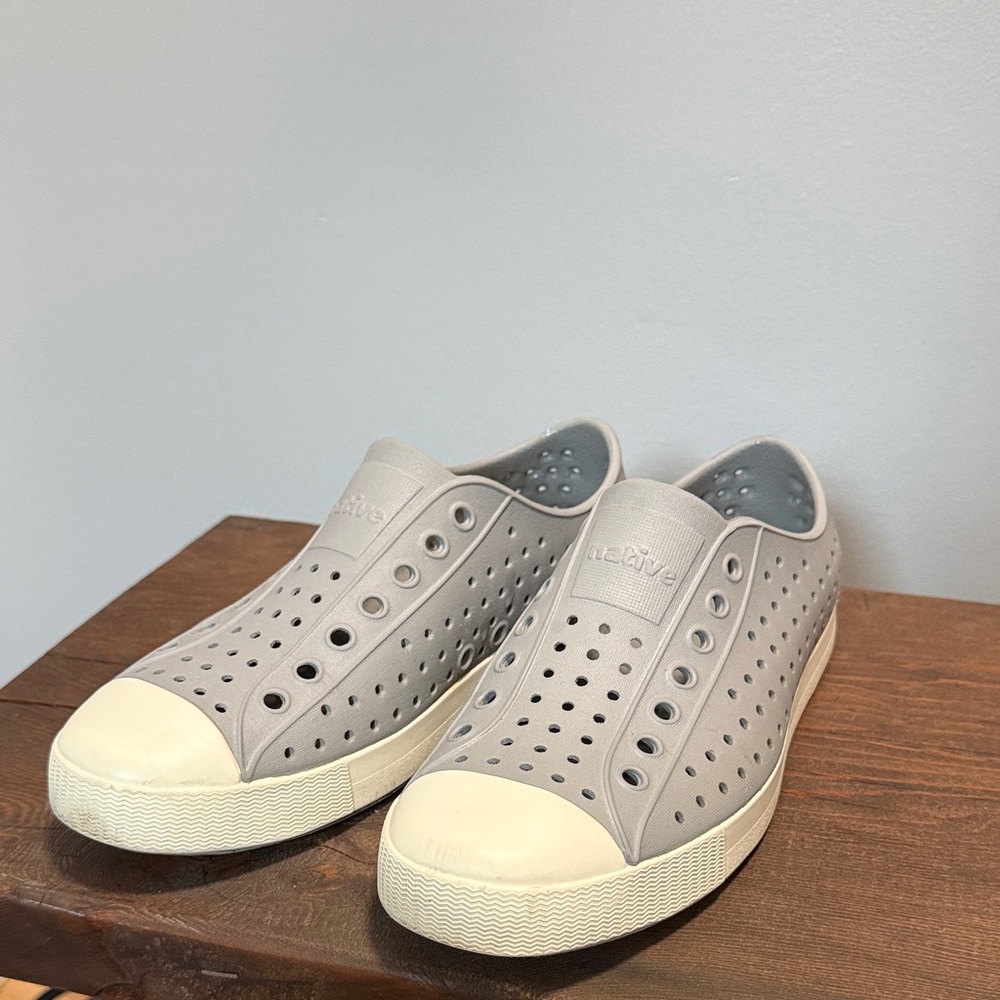 Native Men's Gray and White Slip-On Sneakers